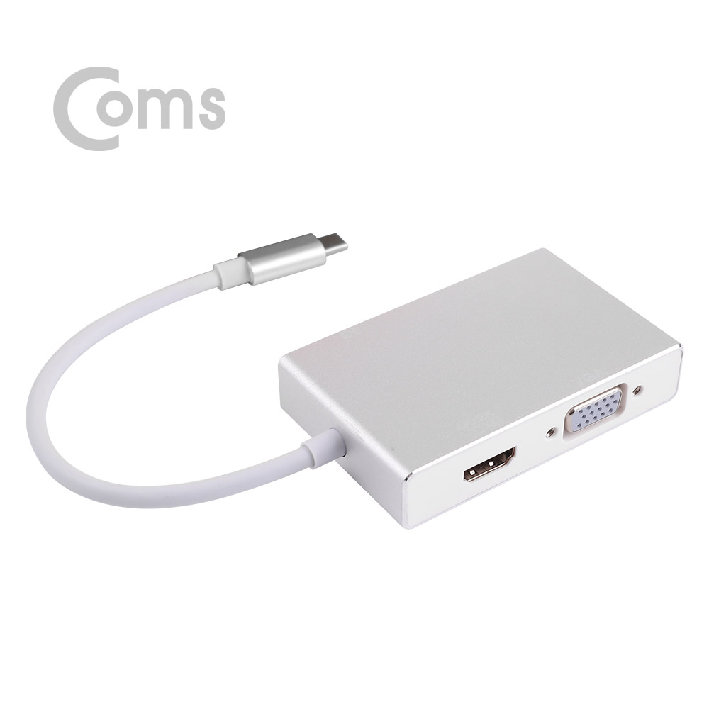 Coms USB 3.1 (Type C) 컨버터(4 in 1) 4k 지원 / DVI / VGA / HDMI / USB 3.0 1Port