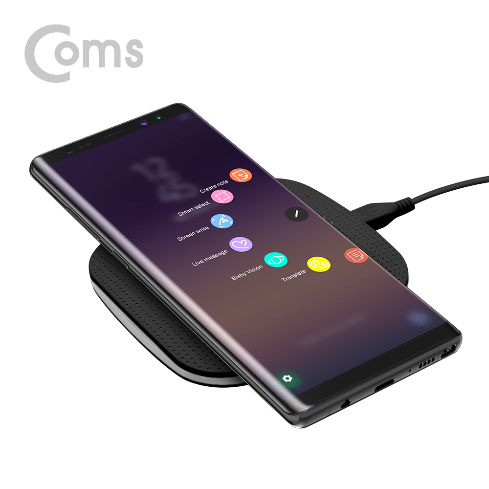 Coms 스마트폰 무선 충전기 / 충전패드 / 5V - 1A / Qi 규격 / Black