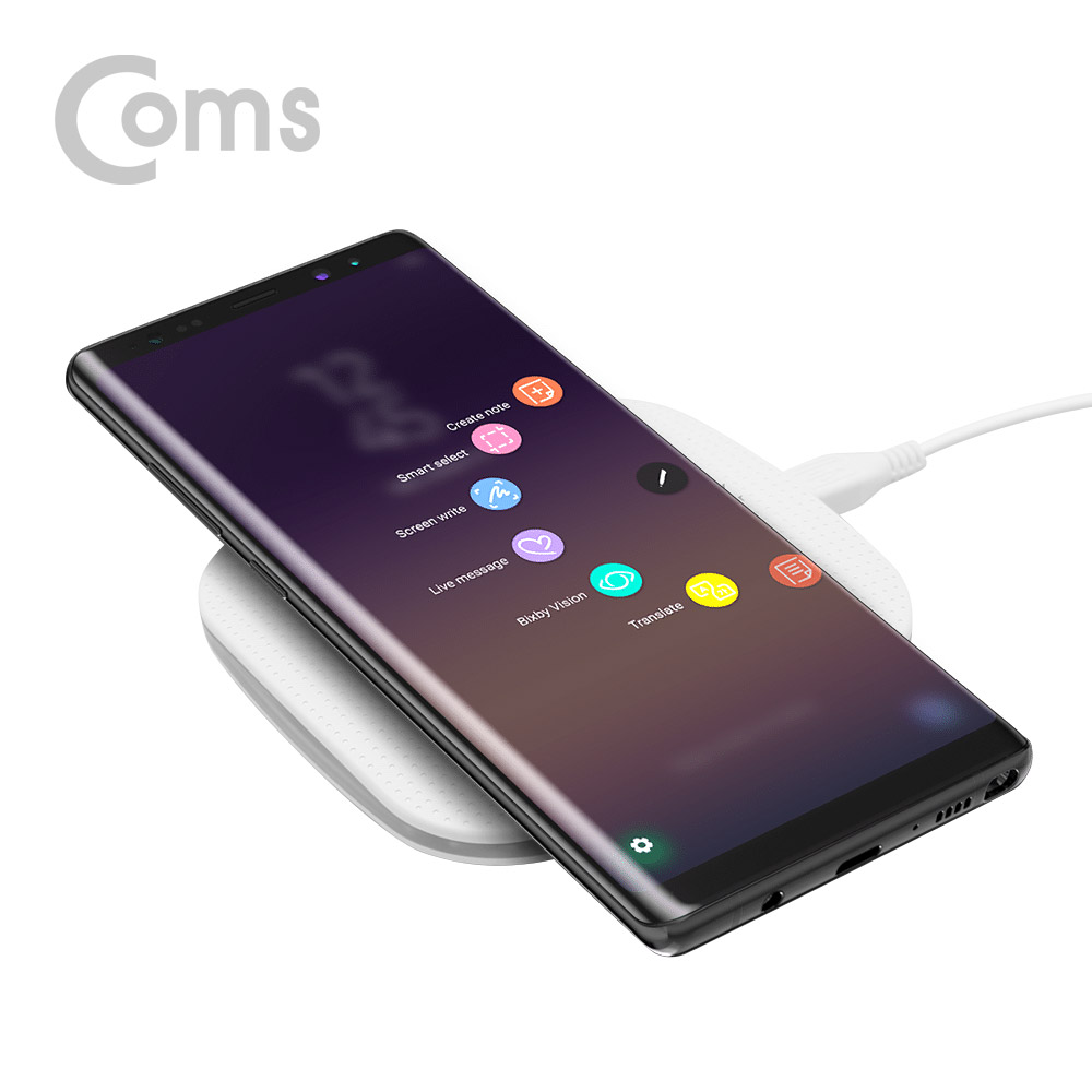 Coms 스마트폰 무선 충전기 / 충전패드 / 5V - 1A / Qi 규격 / White