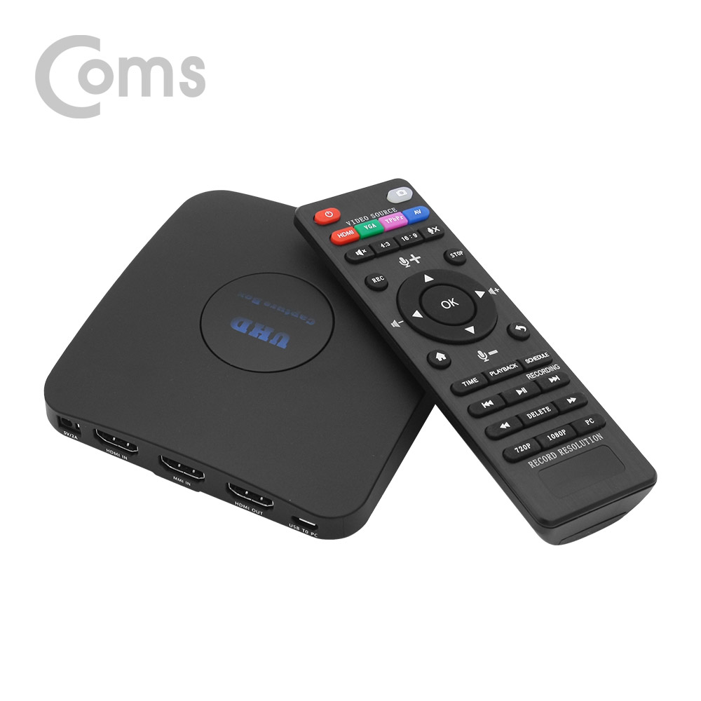 Coms HDMI 캡쳐(HD Video) / UHD 4K2K 입력지원 / Mic 지원 / PC 저장기능