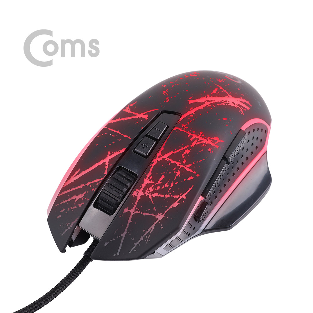 Coms 게이밍(사무용) 마우스 / 4 Color LED 변환 / 6버튼 / 4단 DPI(최대 3200) / 인체공학적