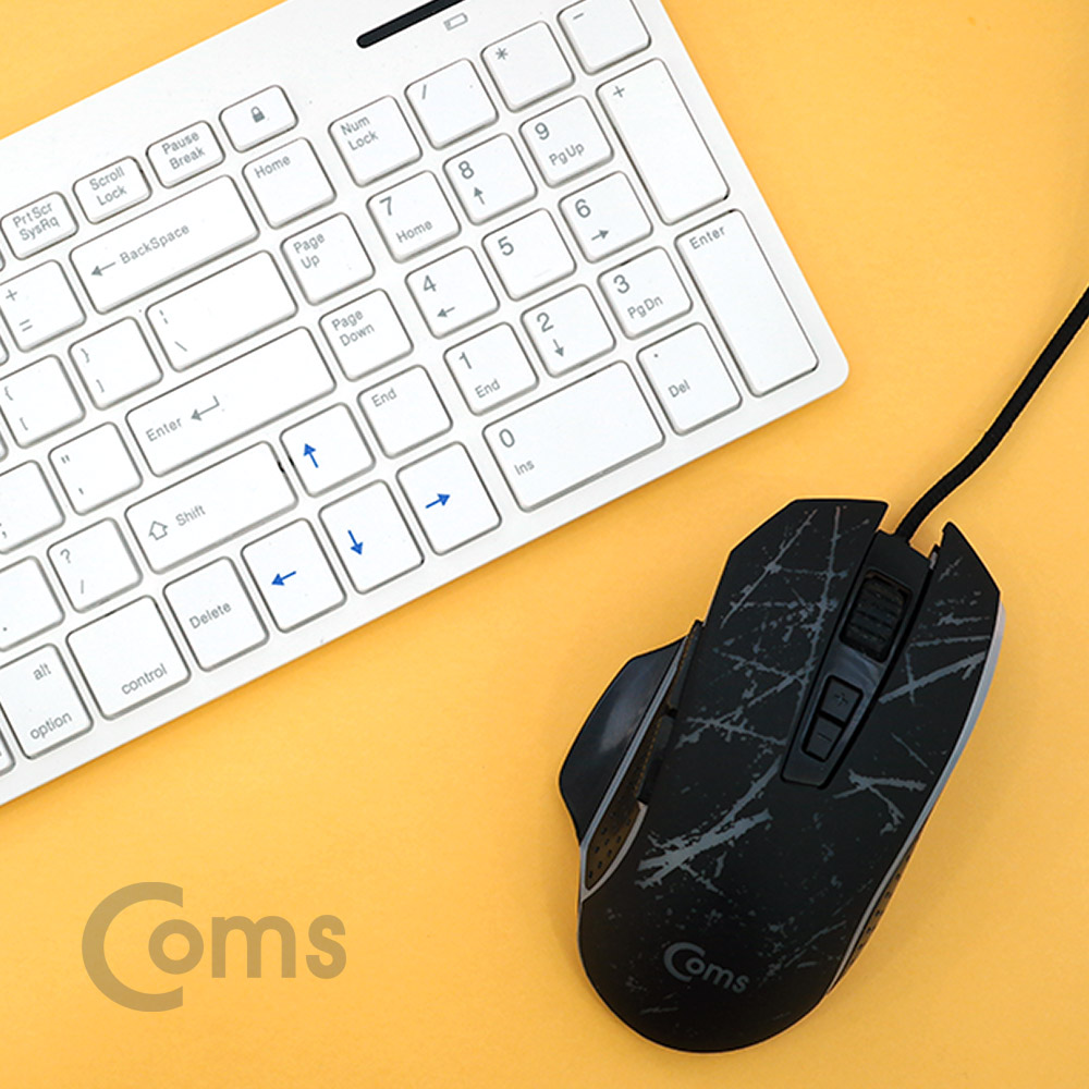 Coms 게이밍(사무용) 마우스 / 4 Color LED 변환 / 6버튼 / 4단 DPI(최대 3200) / 인체공학적