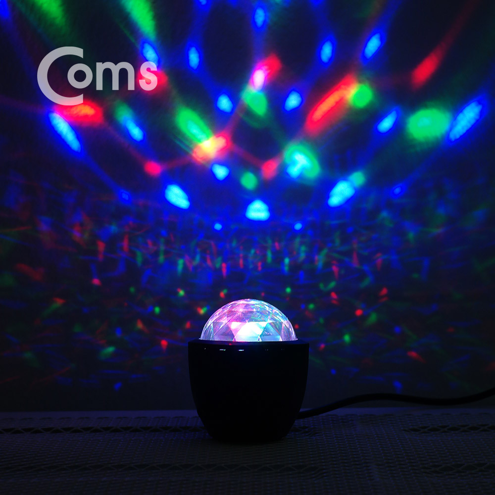 Coms 휴대용 LED 미러볼 / 파티조명 / 노래방 조명 / USB타입 / 싸이키 조명 / 1.2M 케이블(일체형)