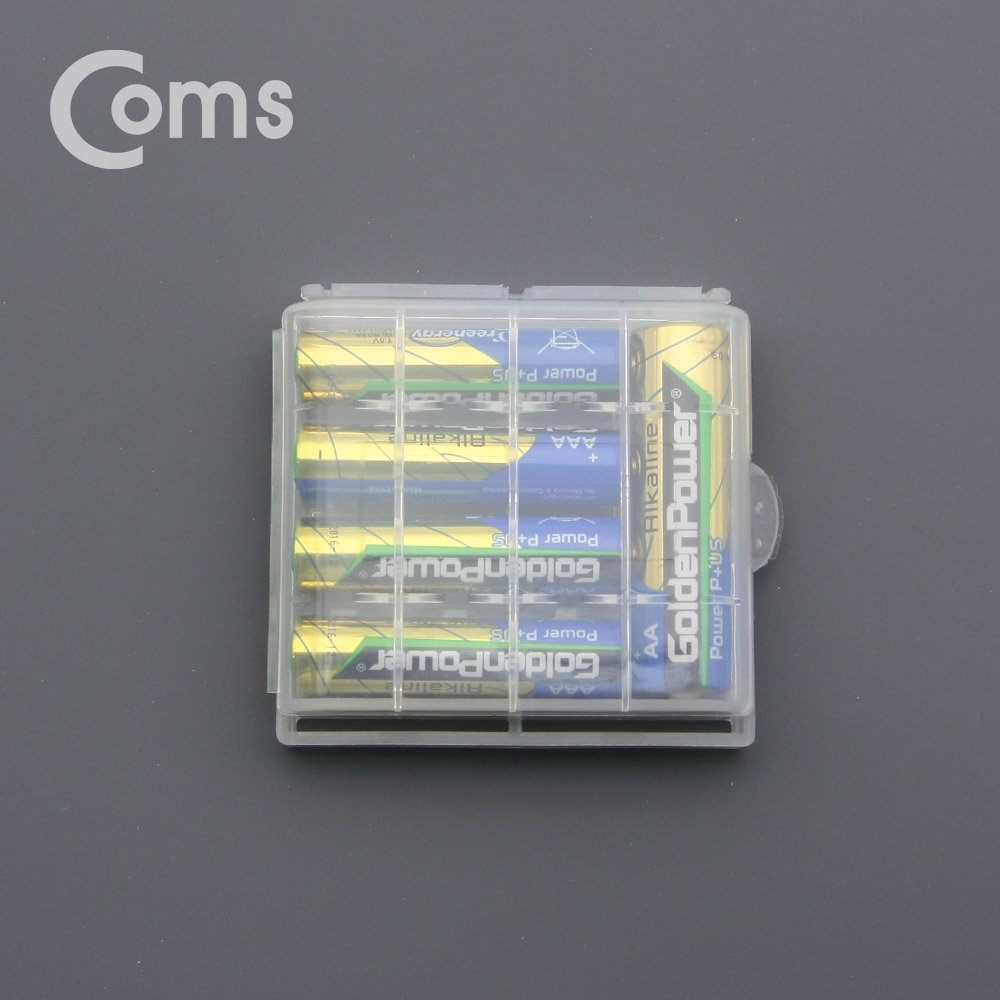 Coms 건전지 케이스 투명 / AA 4개 보관용
