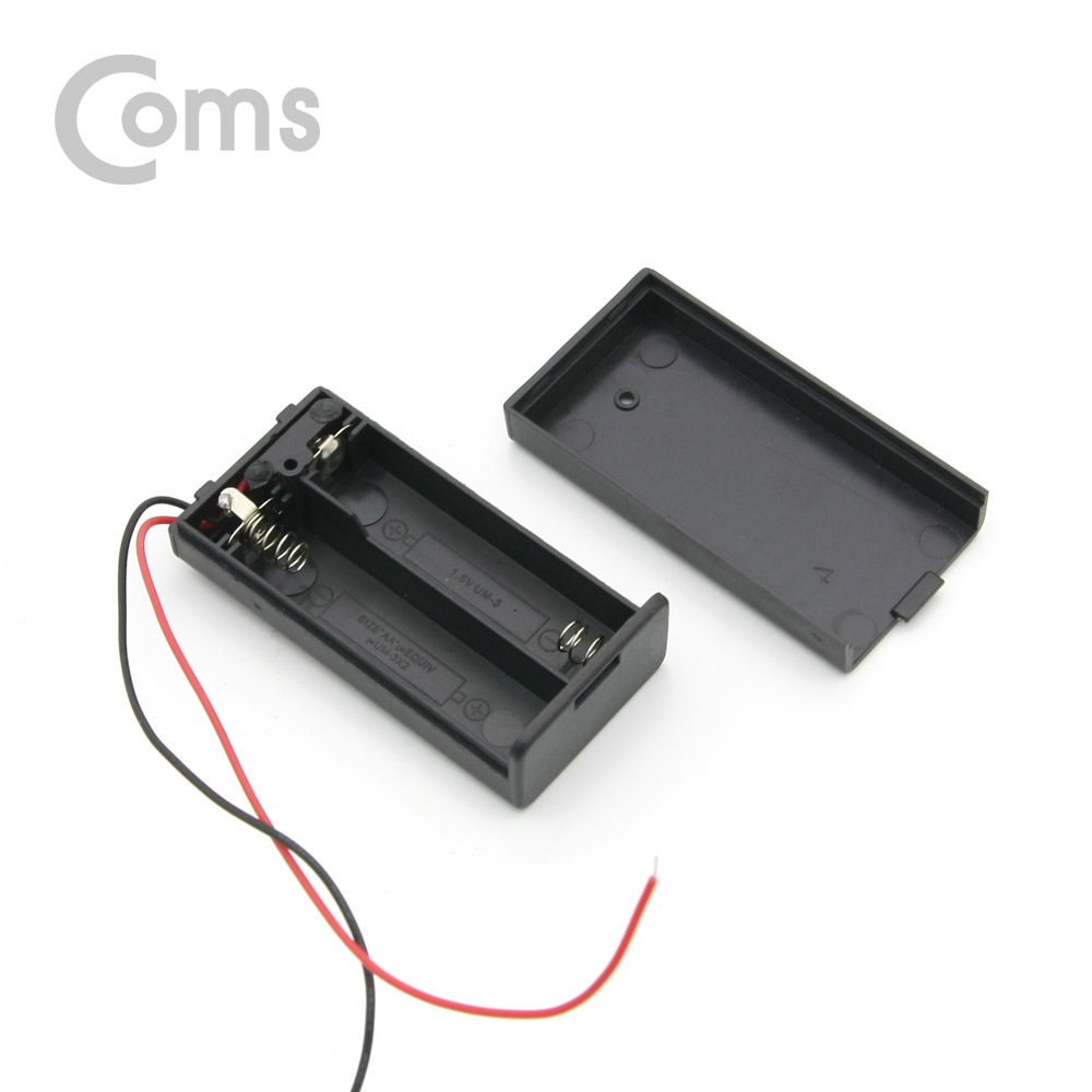 Coms 건전지 홀더 케이스, AA X 2ea (2선 전원) On/Off 스위치 내장