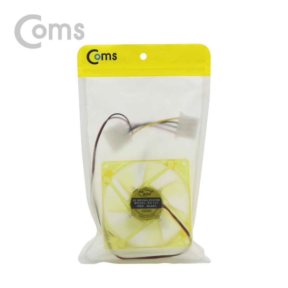 Coms 쿨러 케이스용 CASE / (IDE 4P) 투명 Yellow / 80mm