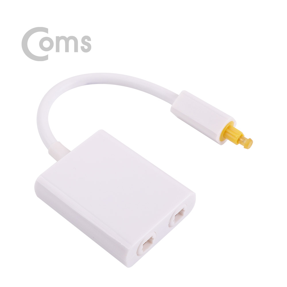 Coms 오디오광 Optical 분배기 1:2 케이블형, 흰색 Toslink(M)-Toslink(F) x 2 /토스링크 / Optical