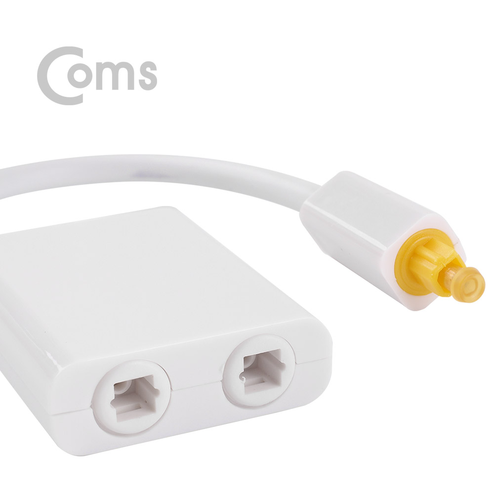 Coms 오디오광 Optical 분배기 1:2 케이블형, 흰색 Toslink(M)-Toslink(F) x 2 /토스링크 / Optical