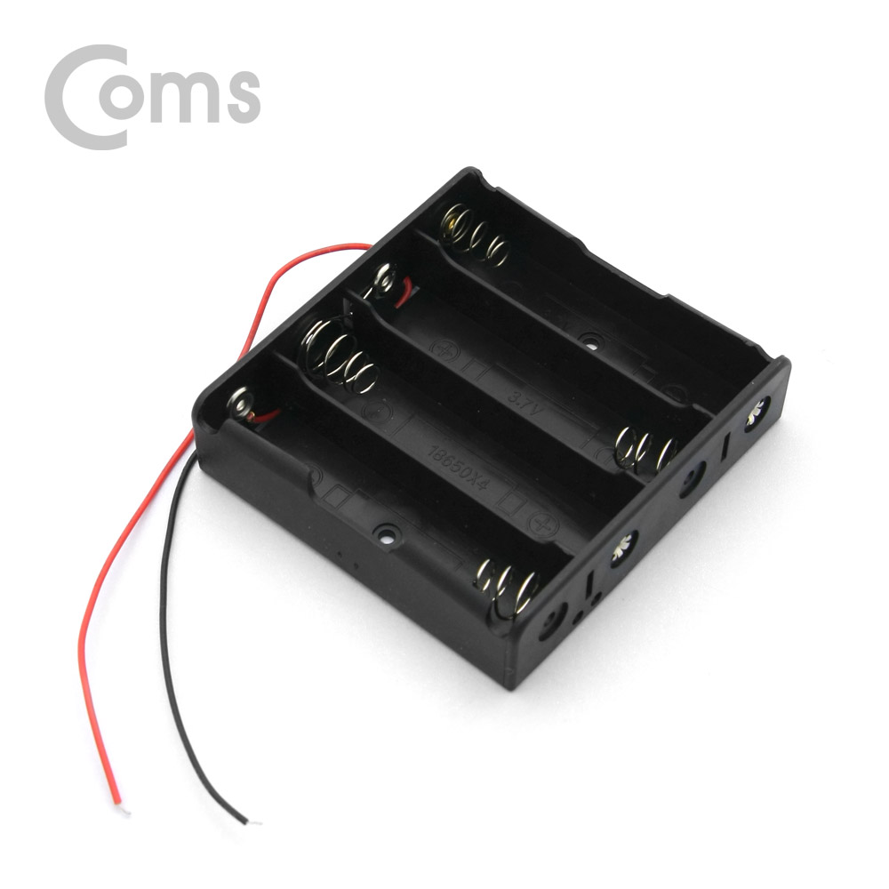 Coms 배터리 홀더(18650) 4구/2선 전원 15cm