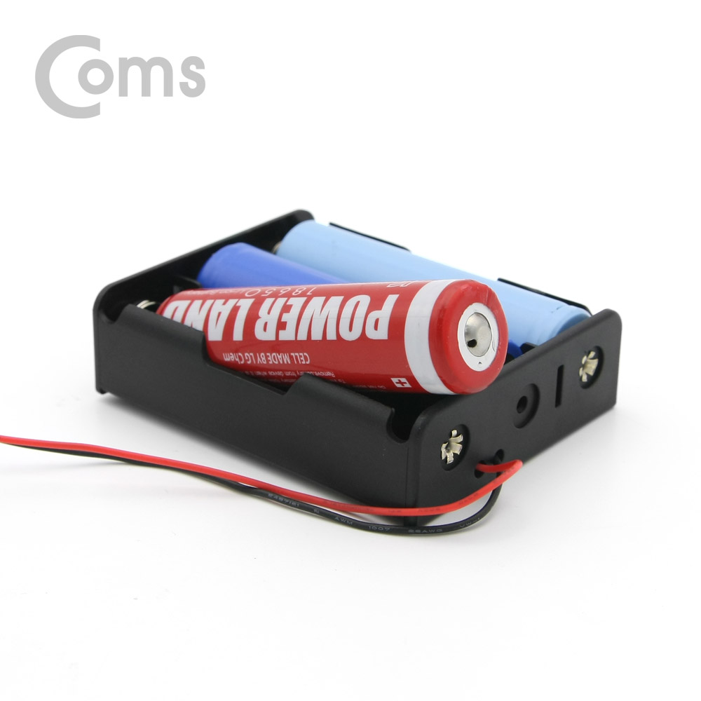 Coms 배터리 홀더(18650) 3구/2선 전원 15cm