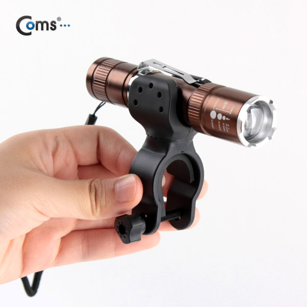 Coms 자전거 거치대(전방 램프용) 손전등 홀더용/회전형