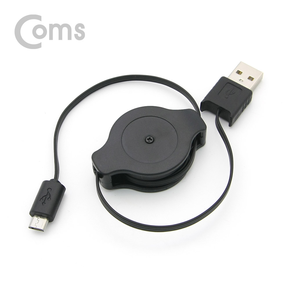 Coms USB Micro 5핀 자동감김 케이블 (전원/데이터) 1M / USB A(M) to Micro 5P(M)