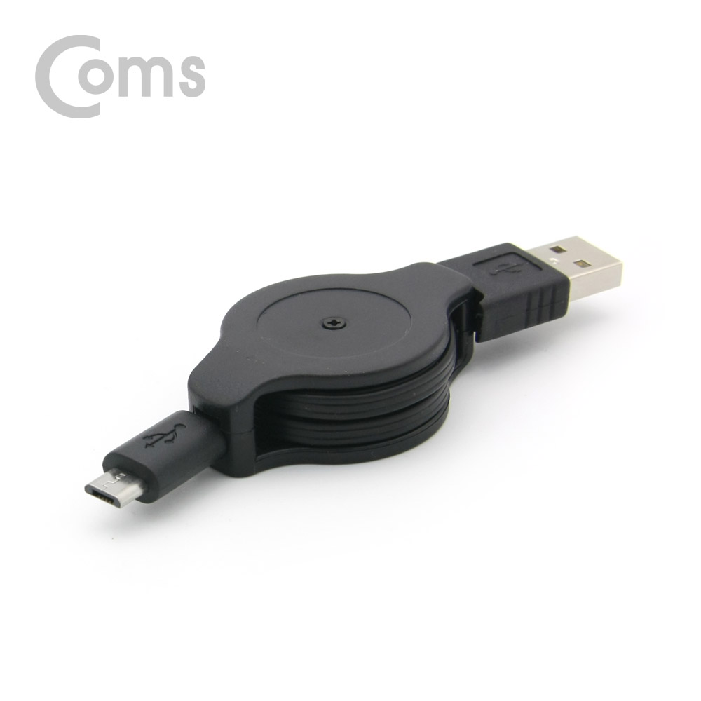 Coms USB Micro 5핀 자동감김 케이블 (전원/데이터) 1M / USB A(M) to Micro 5P(M)