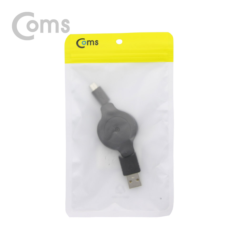 Coms USB Micro 5핀 자동감김 케이블 (전원/데이터) 1M / USB A(M) to Micro 5P(M)