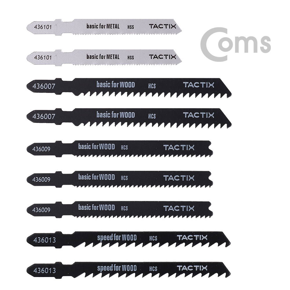 Coms TACTIX 직소날 세트 / 10pcs - 목재/철재용