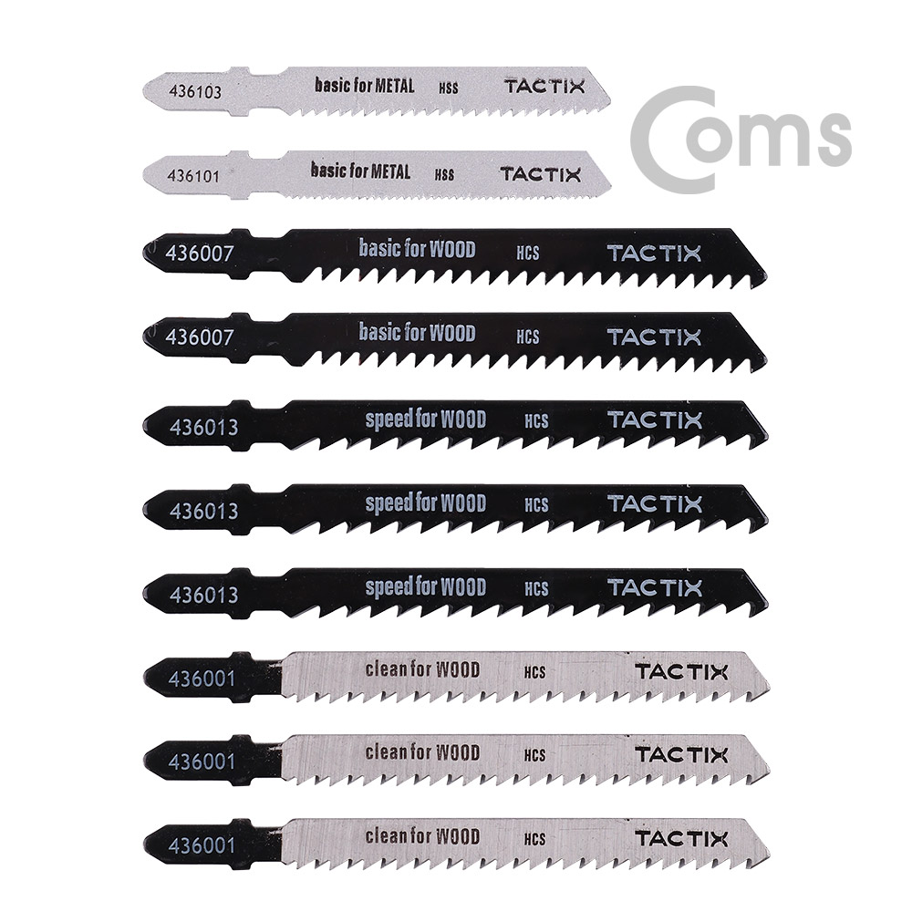 Coms TACTIX 직소날 세트 / 10pcs / - 목재/철재용