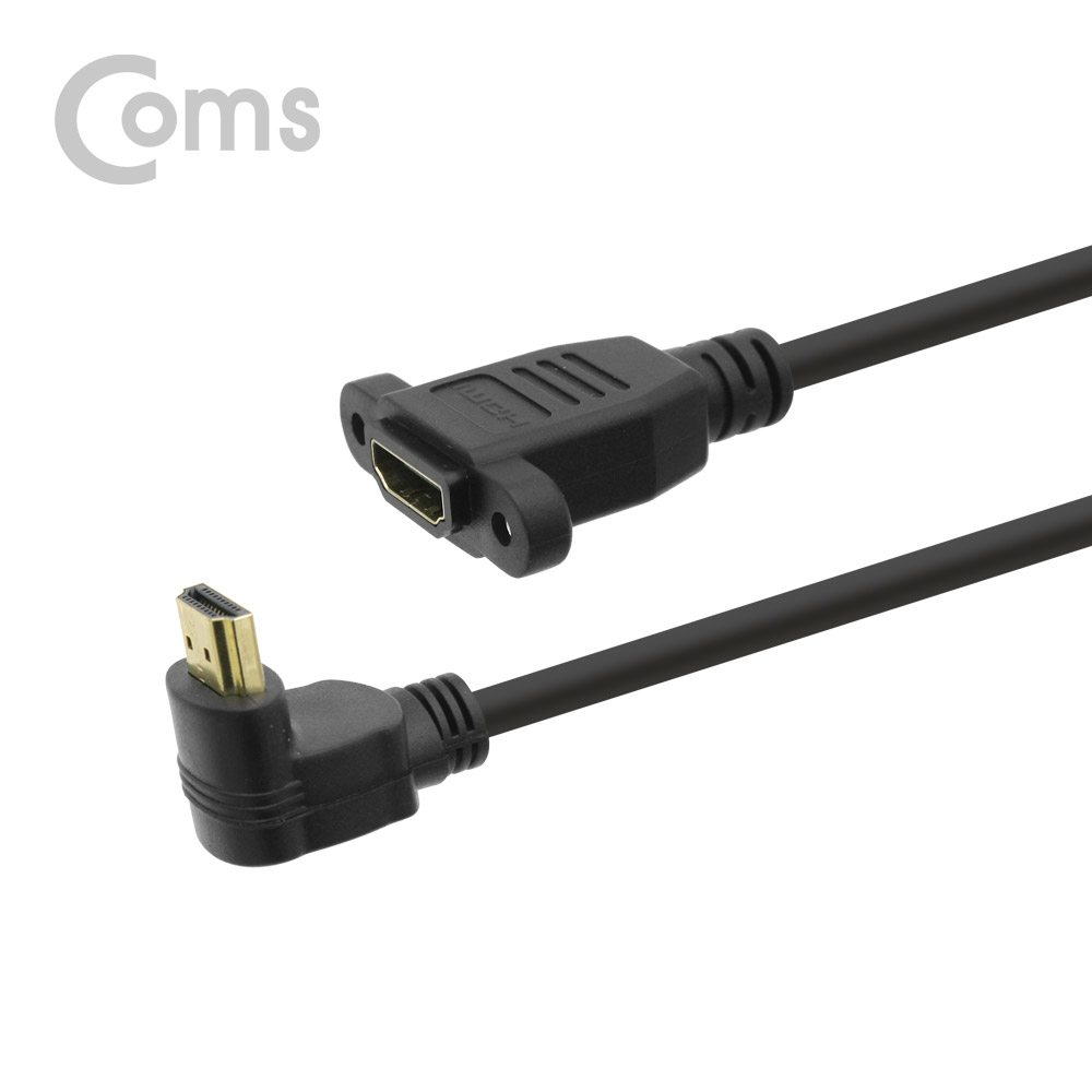 Coms HDMI 연장 젠더, HDMI(M)상향꺾임(꺽임) / HDMI(F)포트형, 4K2K 60Hz, 15cm