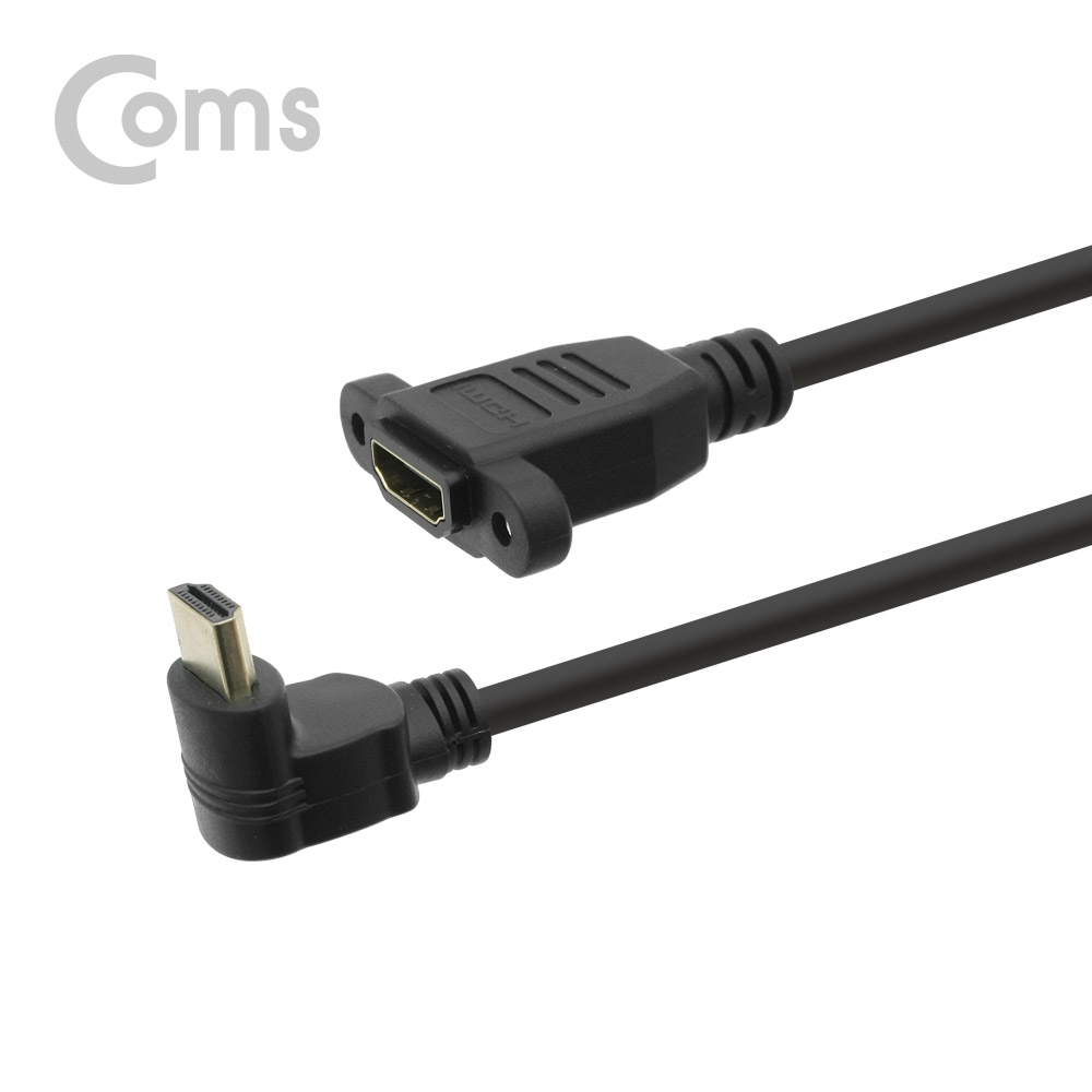 Coms HDMI 연장 젠더, HDMI(M)하향꺾임(꺽임) / HDMI(F)포트형, 4K2K 60Hz, 15cm