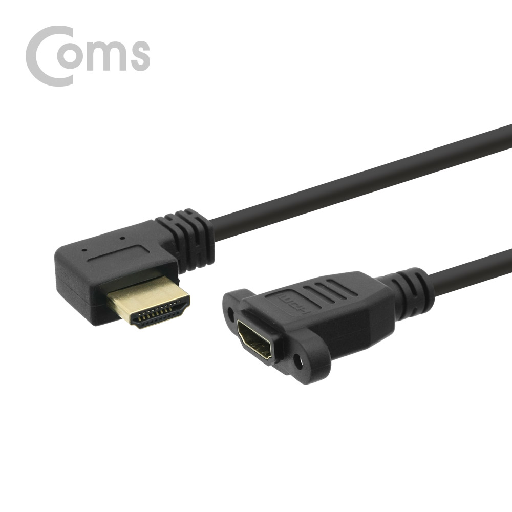 Coms HDMI 연장 젠더, HDMI(M)좌향꺾임(꺽임) / HDMI(F)포트형, 4K2K 60Hz, 15cm