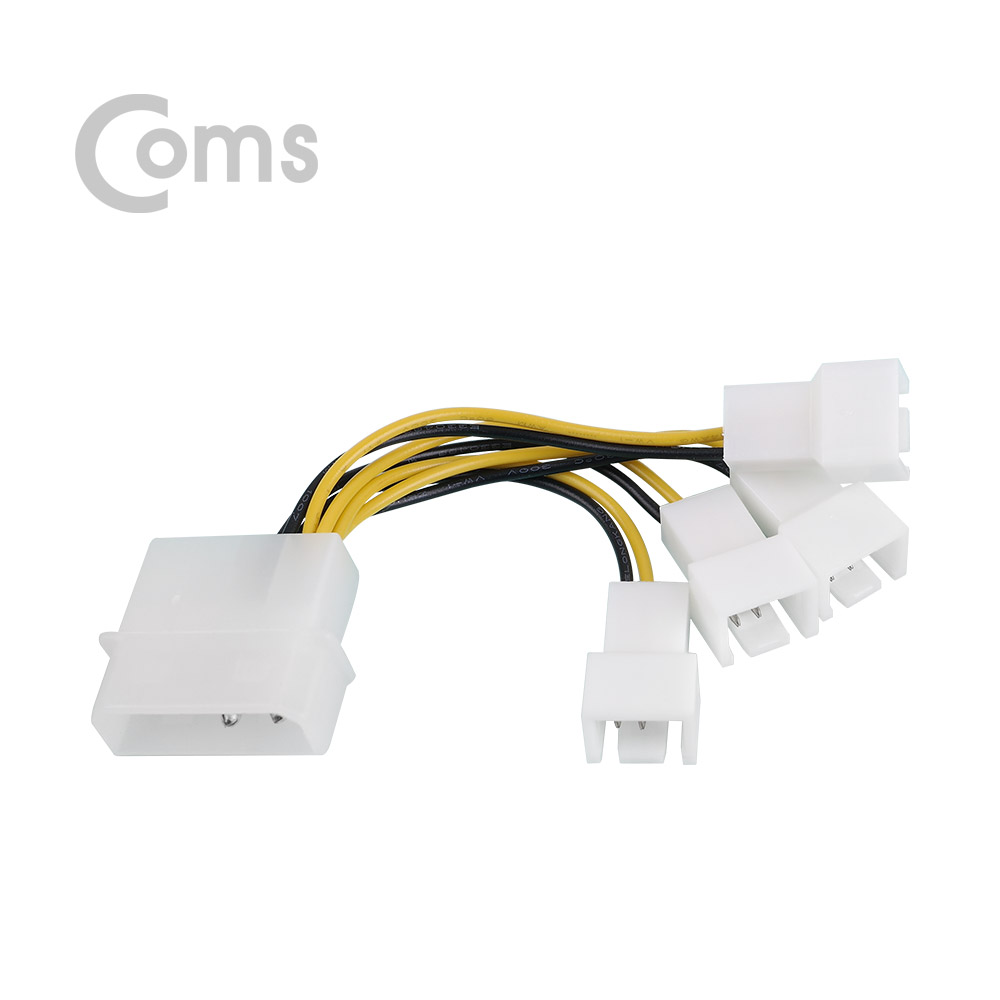 Coms 쿨러 케이블 IDE 4핀규격(2핀) to 3Pin규격(2P) 4분배 / 길이 95mm
