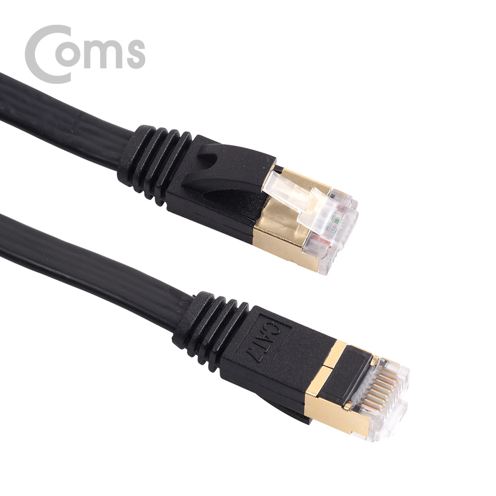 Coms 랜케이블(자동감김/다이렉트/Cat7) 1.4M - 10Gbps/SSTP/Lan