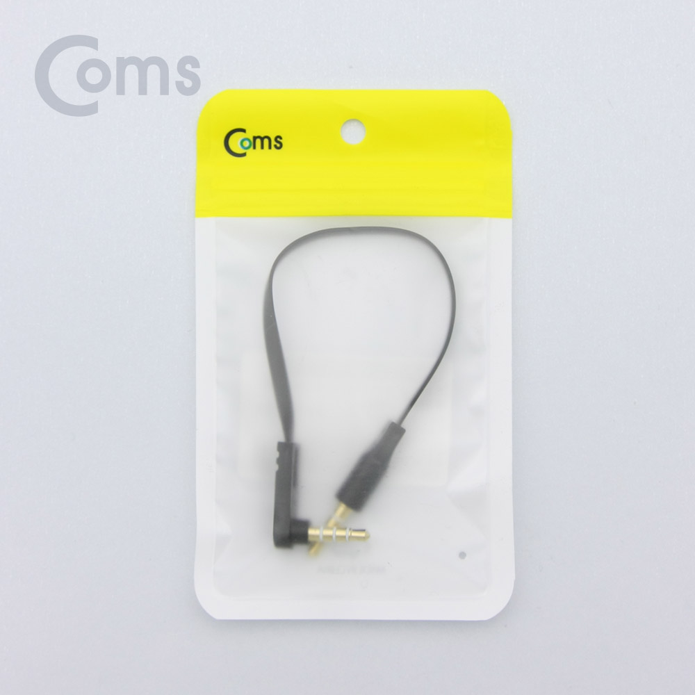 Coms 스테레오 젠더 3.5 4극 M/M 한쪽 꺾임(꺽임), 15cm, FLAT 타입/Stereo