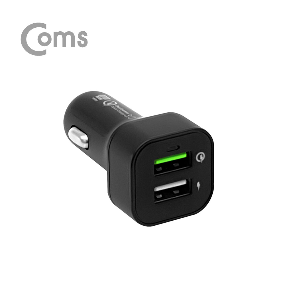 Coms 나비 차량용 멀티 고속충전기 / USB 2포트 / QC 3.0 / 5V-2.4A