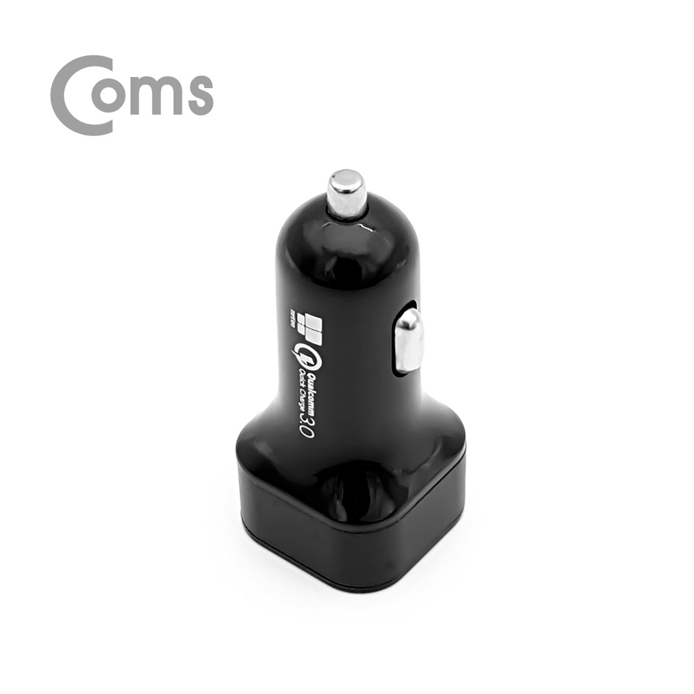 Coms 나비 차량용 멀티 고속충전기 / USB 2포트 / QC 3.0 / 5V-2.4A