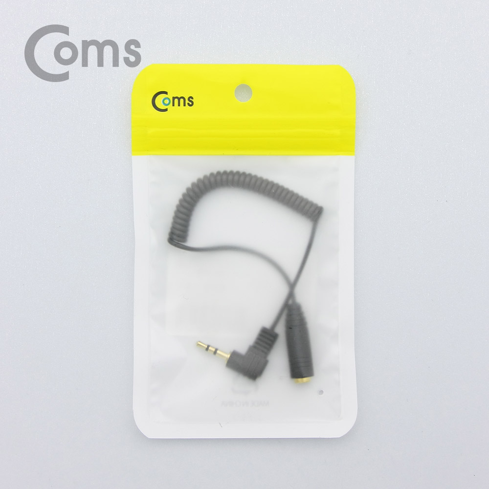 Coms 스테레오 젠더 2.5 3극(M) 꺾임(꺽임)/3.5 3극(F) 20~30cm, 스프링 타입/Stereo