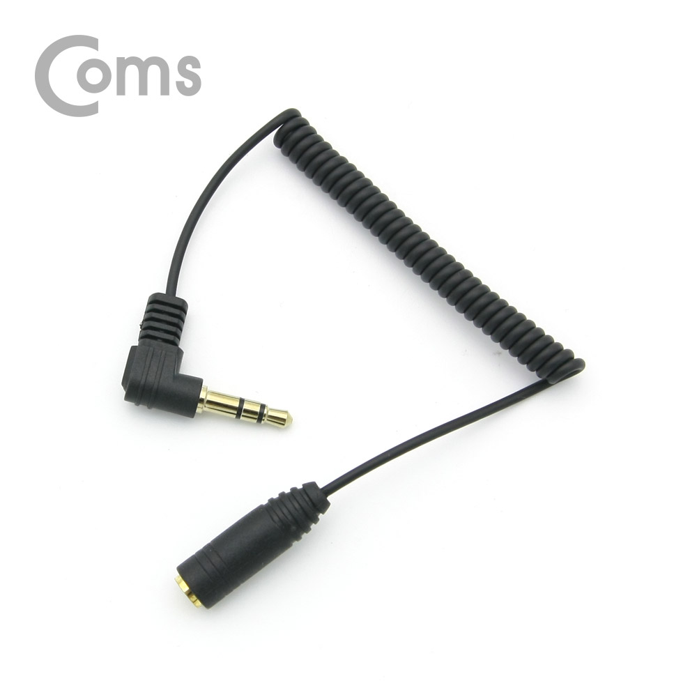 Coms 스테레오 젠더 3.5 3극(M) 꺾임(꺽임)/2.5 3극(F), 20~30cm, 스프링 타입/Stereo
