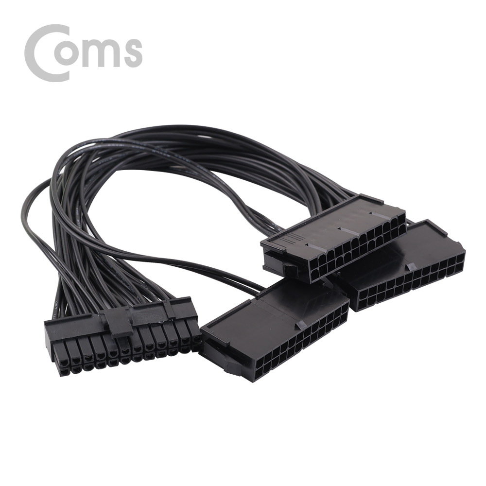 Coms 전원(ATX) 트리플 PSU 케이블 / 20P+4P(Male)/24P(Female x 3) 30cm