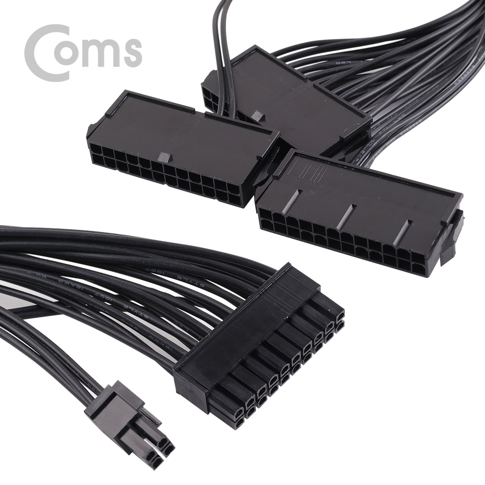 Coms 전원(ATX) 트리플 PSU 케이블 / 20P+4P(Male)/24P(Female x 3) 30cm