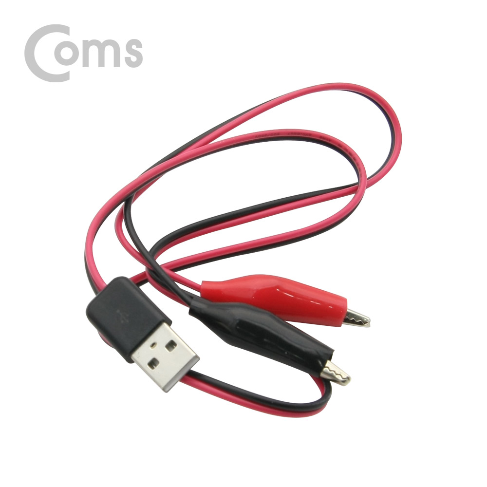 Coms 악어 클립 변환 케이블(USB) / USB to Black/Red / 60cm