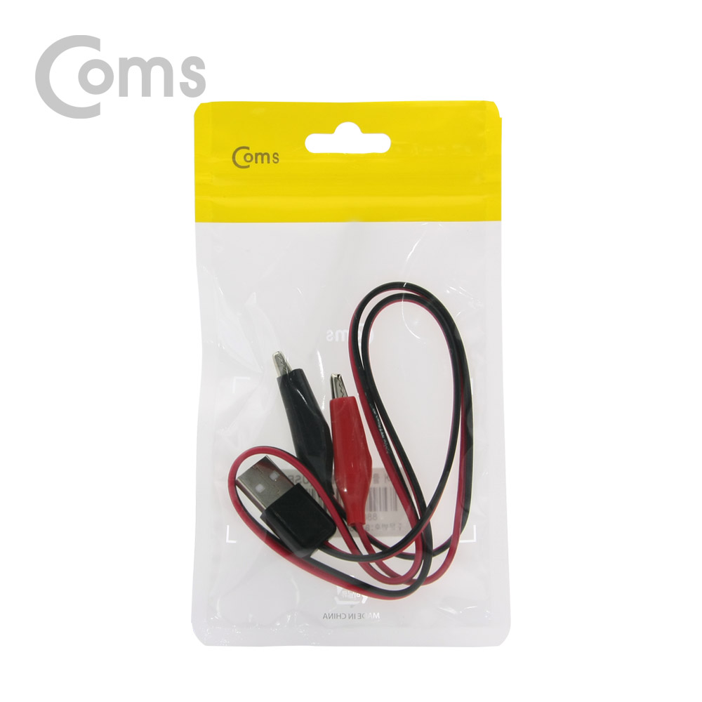 Coms 악어 클립 변환 케이블(USB) / USB to Black/Red / 60cm