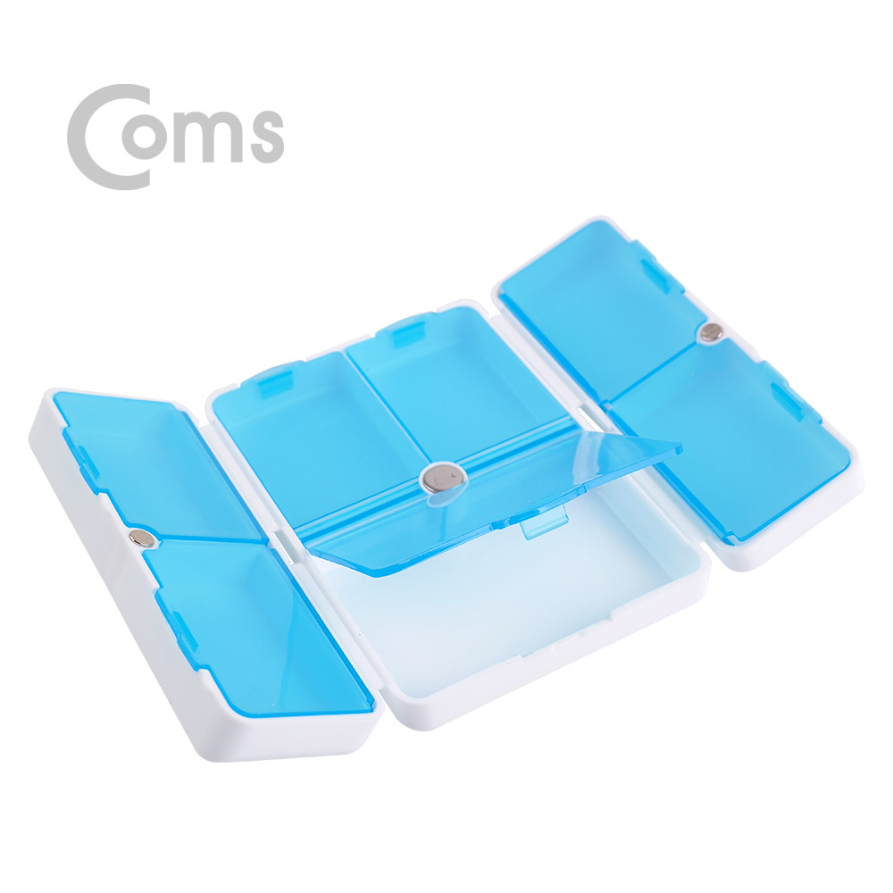 Coms 다용도 PVC 수납함, 7분배/폴더형/ 알약