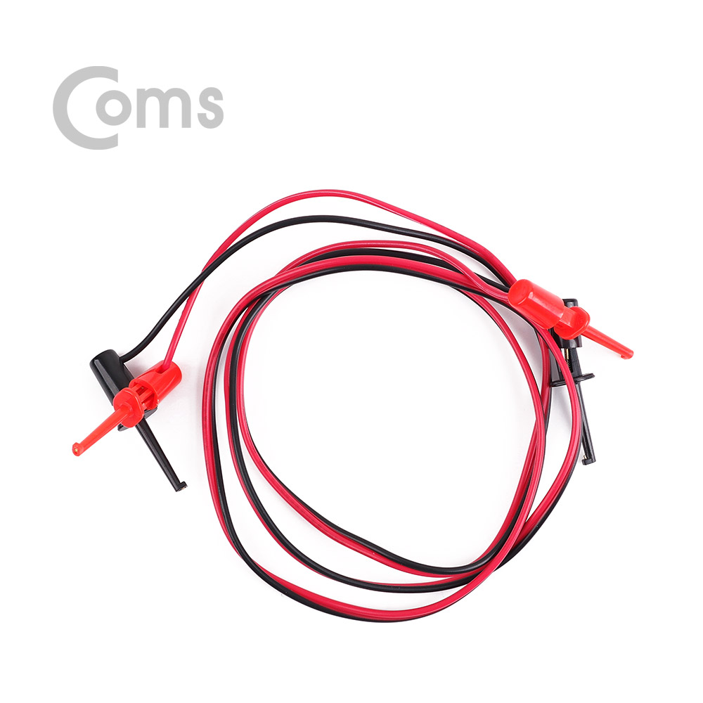 Coms IC 후크 / 후크형 리드봉 케이블 2선 - Black/Red  / 후크 - 41mm