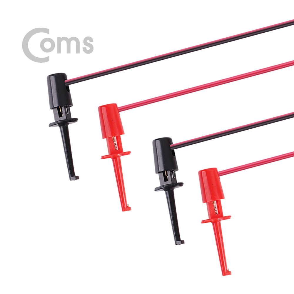 Coms IC 후크 / 후크형 리드봉 케이블 2선 - Black/Red  / 후크 - 41mm
