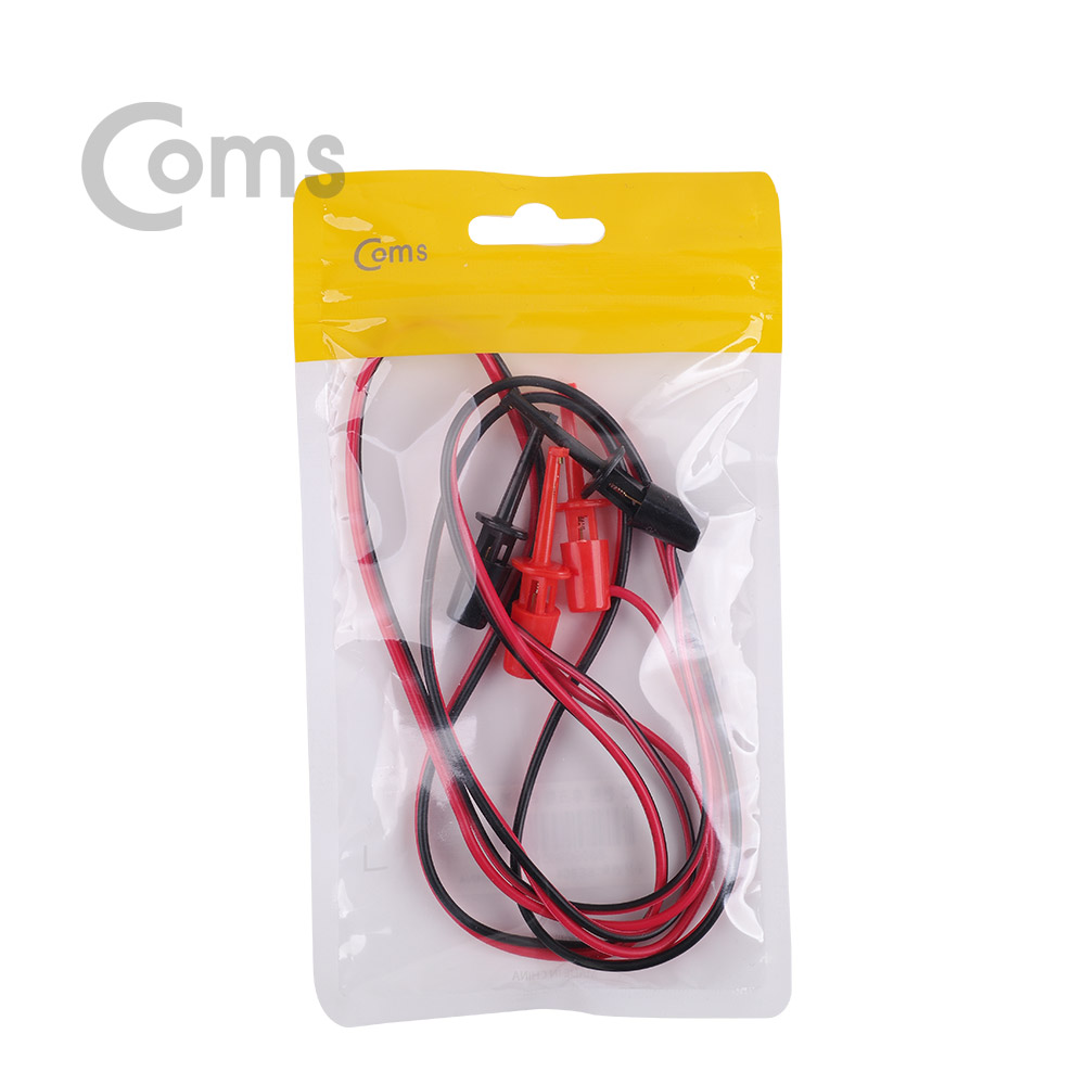 Coms IC 후크 / 후크형 리드봉 케이블 2선 - Black/Red  / 후크 - 41mm