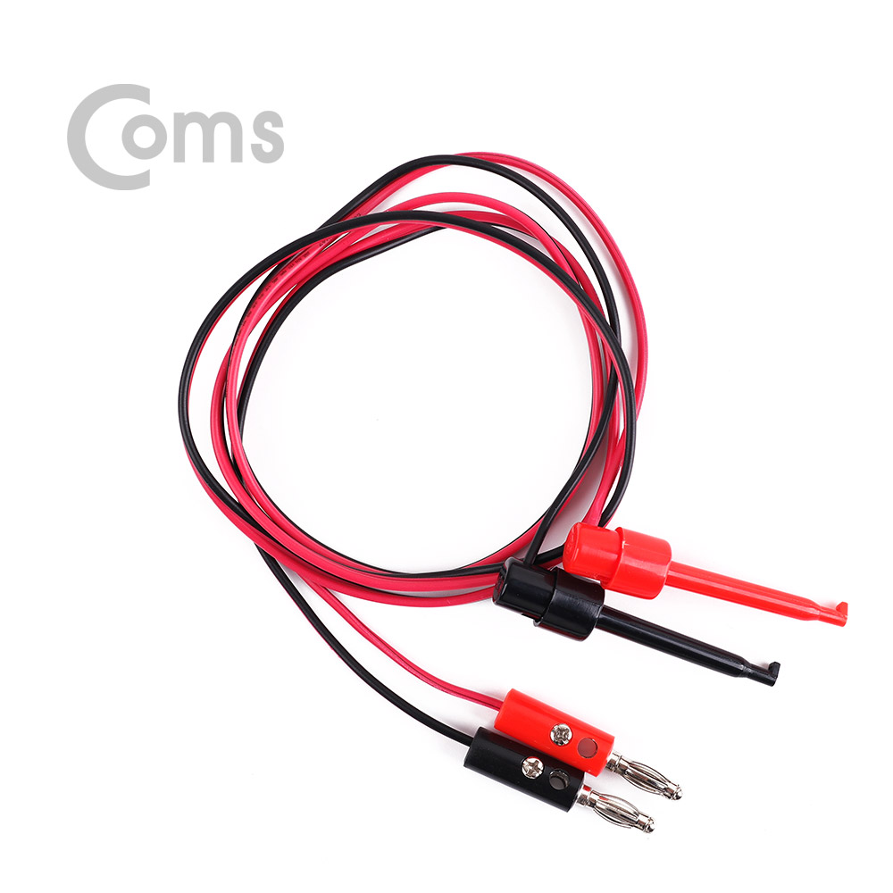 Coms IC 후크 / 바나나 플러그 케이블 2선 - Black/Red  / 후크 - 57mm