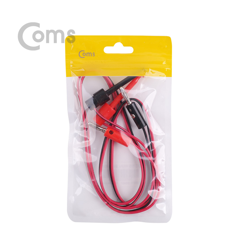 Coms IC 후크 / 바나나 플러그 케이블 2선 - Black/Red  / 후크 - 57mm