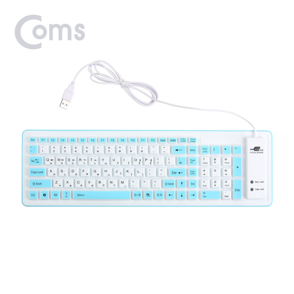 Coms 실리콘 롤 키보드 (USB 인터페이스/103키/방수기능) White