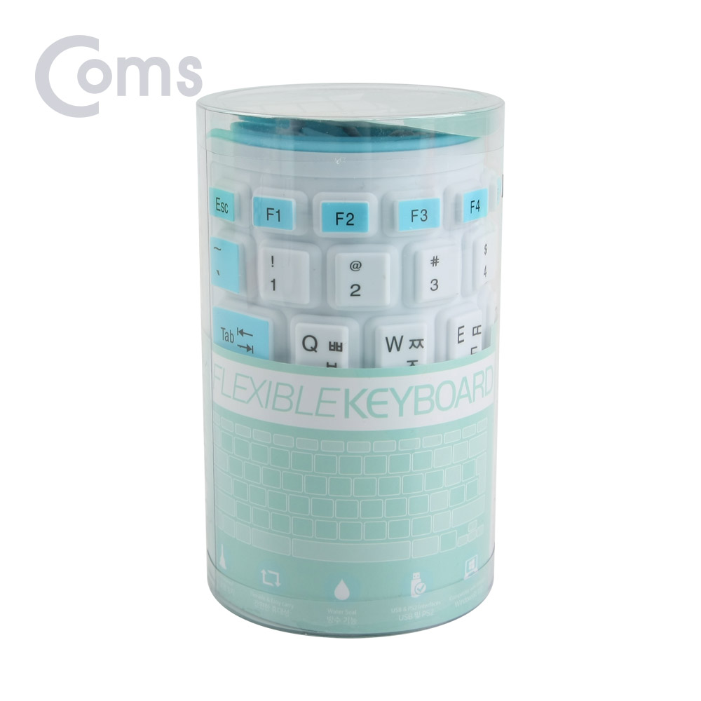 Coms 실리콘 롤 키보드 (USB 인터페이스/103키/방수기능) White