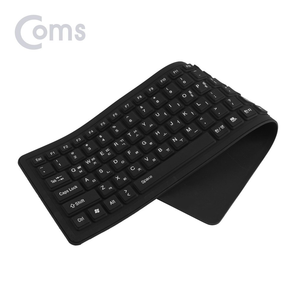 Coms 실리콘 롤 키보드 (USB 인터페이스/103키/방수기능) Black