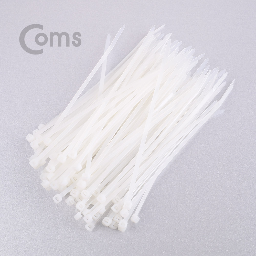 Coms 케이블 타이(간편형/100pcs) White, 길이 150mm, 너비 3.5mm
