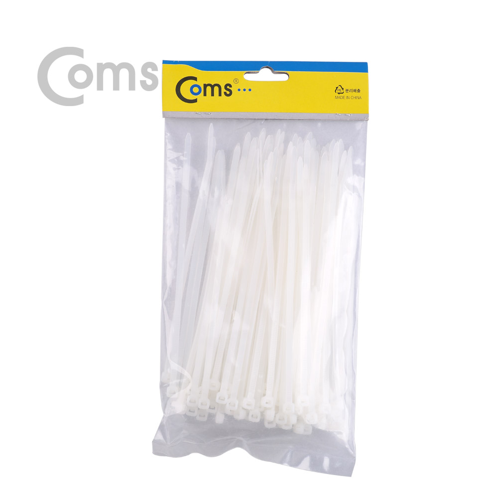 Coms 케이블 타이(간편형/100pcs) White, 길이 150mm, 너비 3.5mm