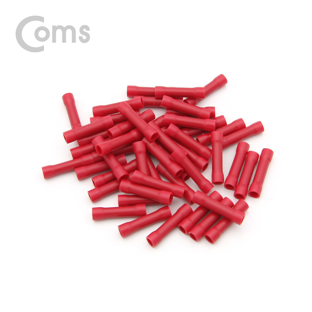 Coms 부트 커넥터(BV1/와이어/터미널) 절연형, 적색, 외경 6mm, 50pcs