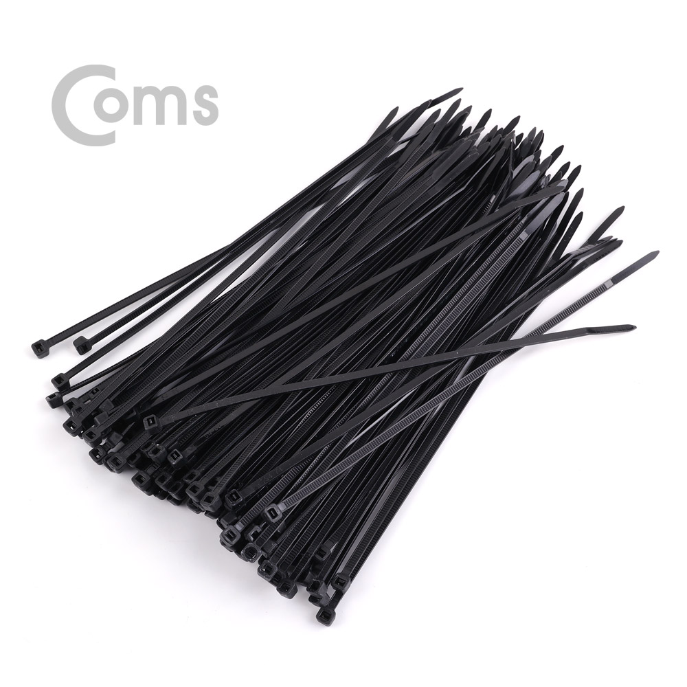 Coms 케이블 타이(100pcs) 블랙 / 길이 200mm, 너비 4mm