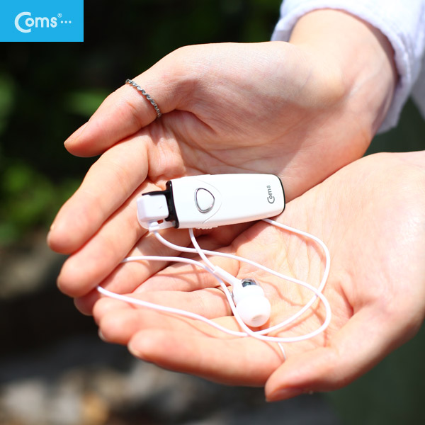Coms 블루투스 이어셋, 모노/음악청취(모노이어폰 제공), White
