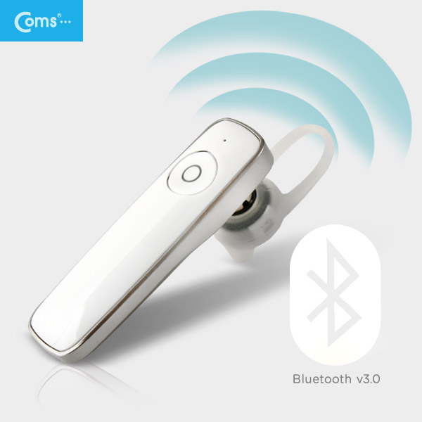 Coms 블루투스 이어셋, 모노/통화전용 White