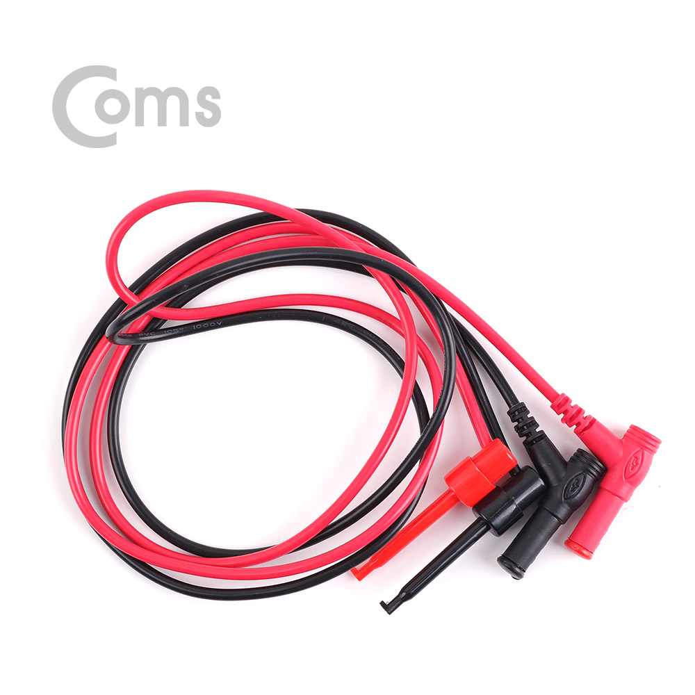 Coms DC 전원 후크형 리드봉 / 바나나 플러그 케이블 2선 Black/Red